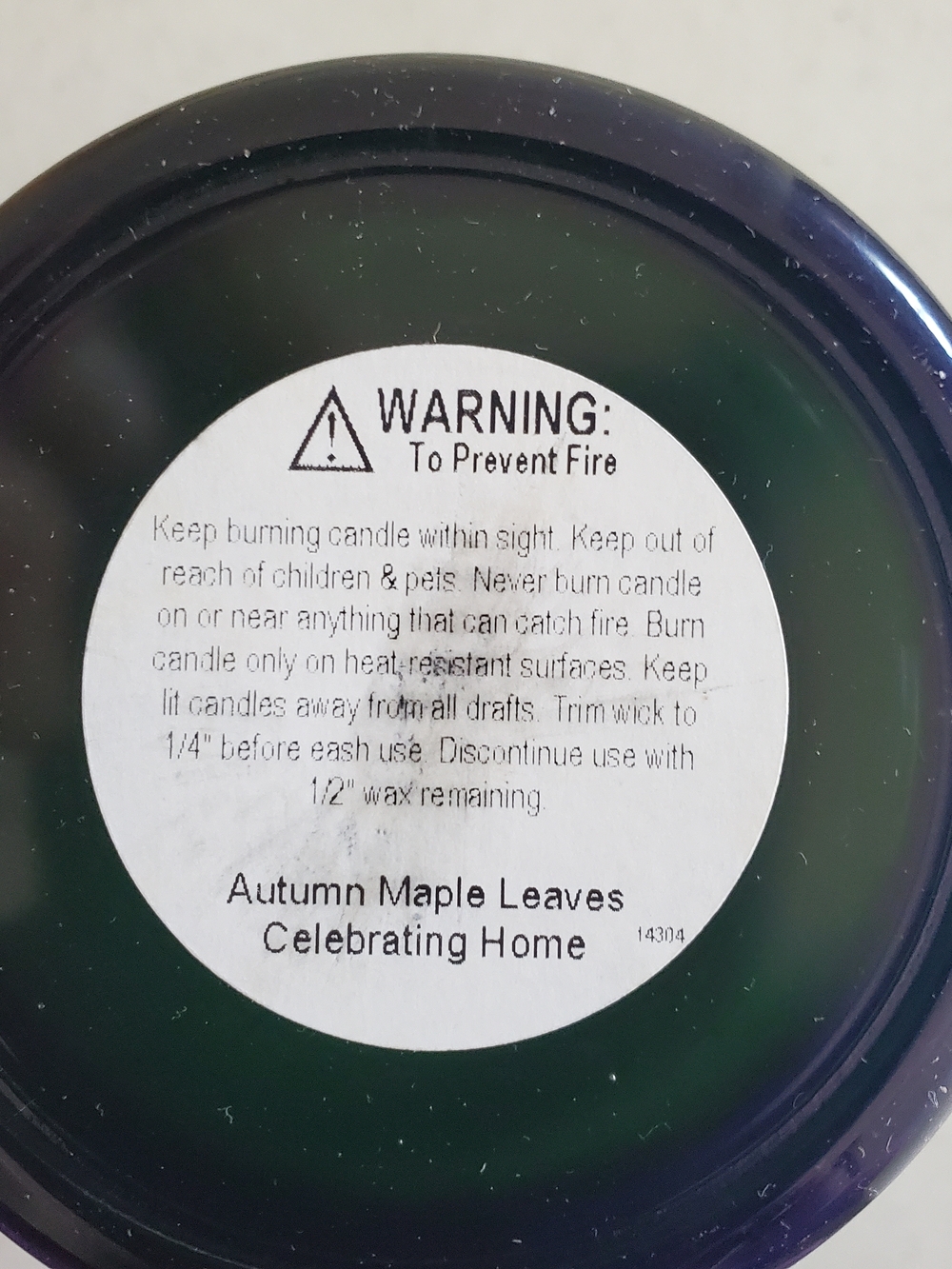 Autumn Maple Leaves scent 24 oz Candle green jar New Home Interiors clean burn - Picture 11 of 15